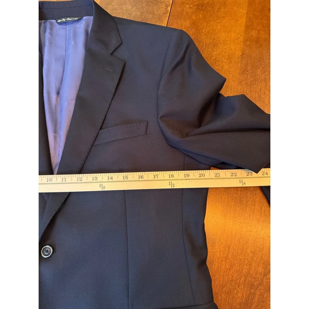 Saks Fifth Avenue Blazer Men Navy Blue Ermenegildo Zegna Cloth Made in Italy 42T